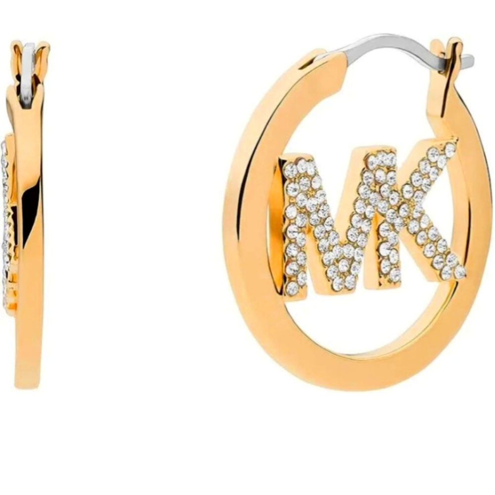 MICHAEL KORS Yellow Gold Plated Brass Hoop Earrings